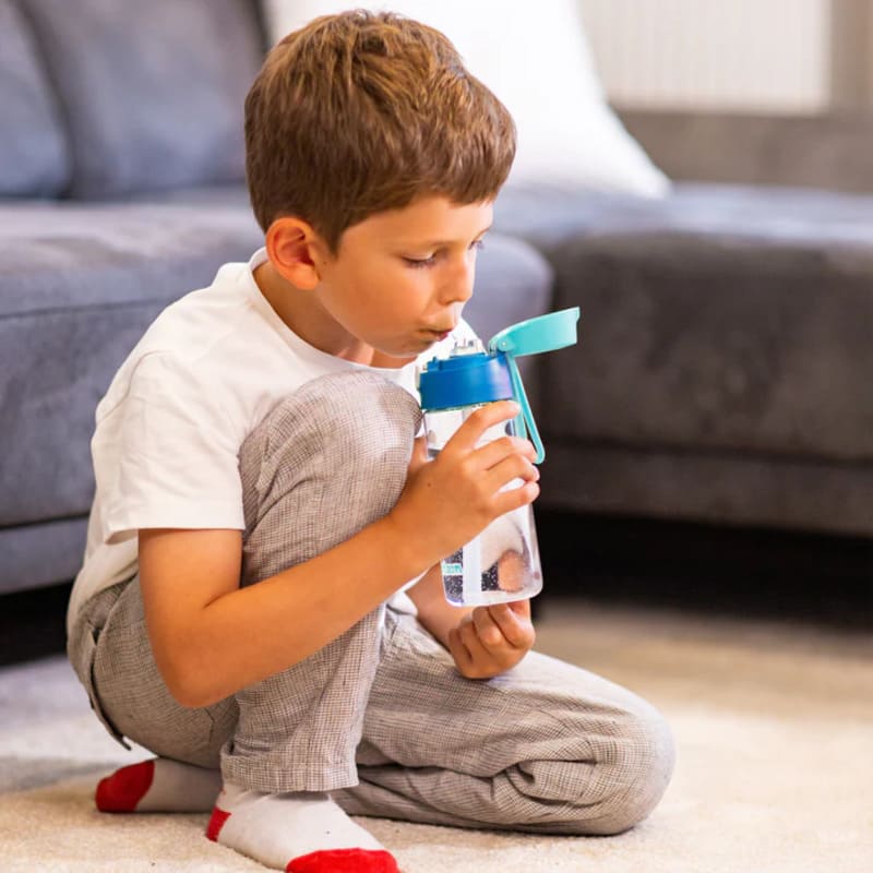 Dětská tritanová láhev na pití s brčkem JARLSON EMI Modrá 500 ml