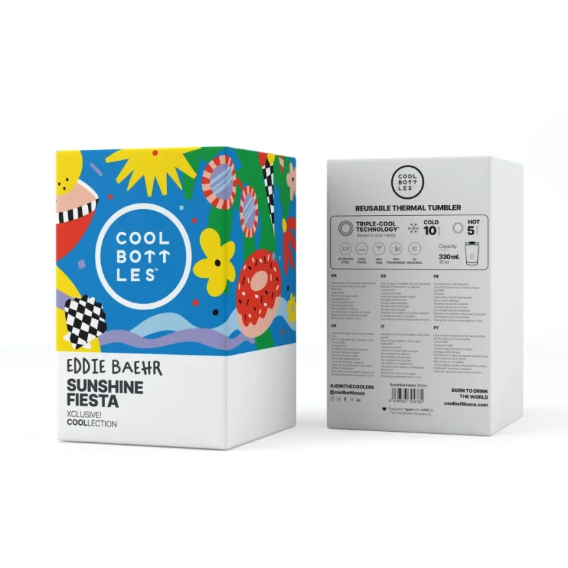 Nerezový termohrnek Cool Bottles Xclusive! Eddie Baehr - Sunshine Fiesta 330 ml