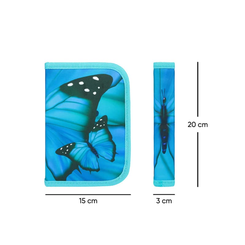 Školní penál Baagl klasik dvě chlopně Butterfly