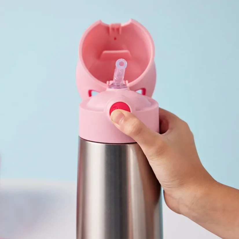 B.Box termoska na pití s brčkem 500 ml – Flamingo Fizz