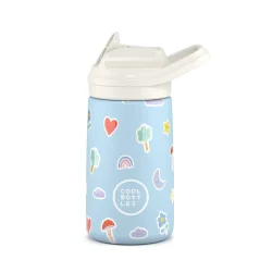 Detská nerezová termofľaša COOL BOTTLES Kiddie Rainbow Clouds 350 ml 3D