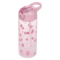 BAAGL Tritanová láhev na pití s brčkem Tlapky 500 ml - Baagl