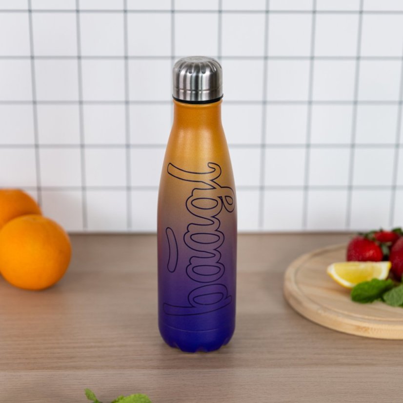 BAAGL Termoláhev s kovovým víčkem Gradient žluto-fialová, 500 ml - Baagl
