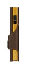 Vegan Bamboo peňaženka TRU VIRTU CLICK & SLIDE - Brown bark/Gold
