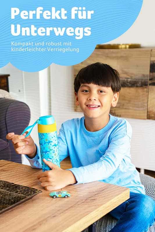 Dětská nerezová termoláhev na pití JARLSON MALI Žraloci 500 ml