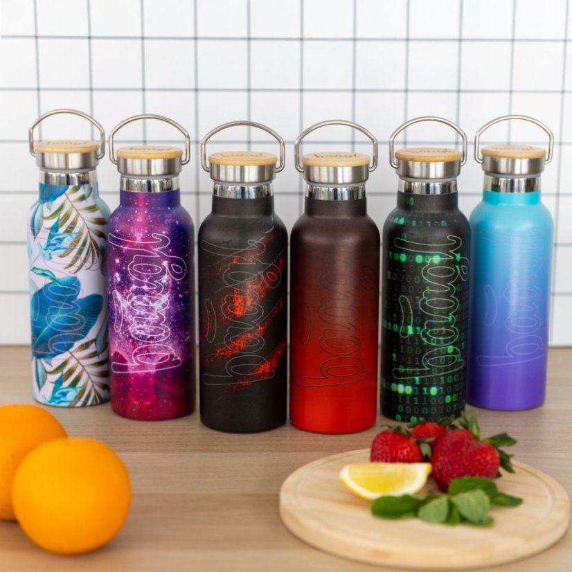 BAAGL Termoláhev s bambusovým víčkem Numbers, 500 ml - Baagl