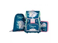 Školní aktovka v setu pro prvňáčky Oxybag PREMIUM Unicorn 1, 3 díly