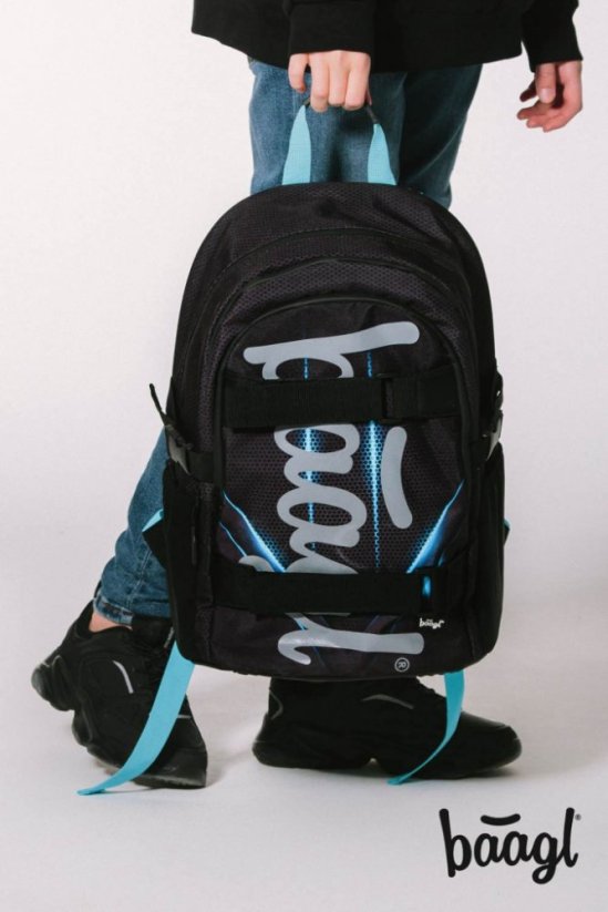 BAAGL SET 5 Skate Bluelight: batoh, penál, sáček, láhev, peněženka - Baagl