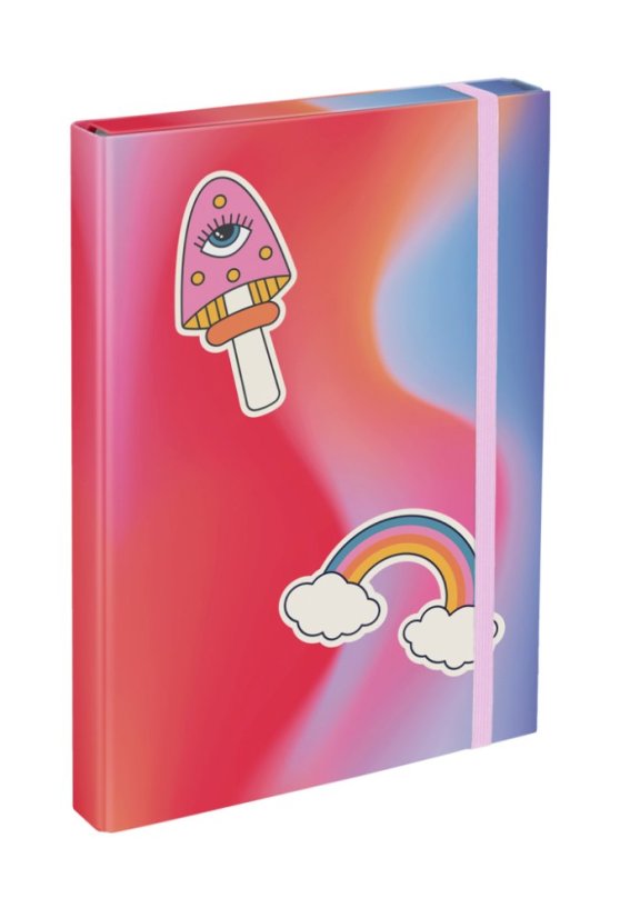 BAAGL SADA 5 Airy Dúha červený: batoh, peračník, vrecko, dosky, peňaženka - Baagl