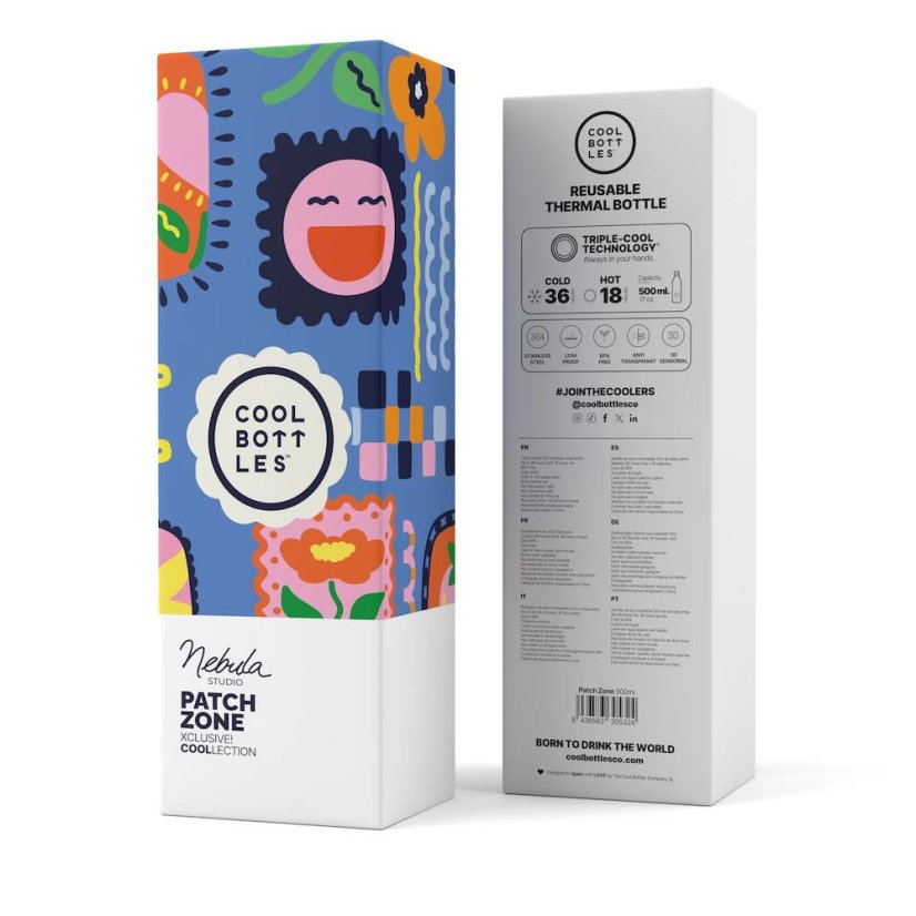 Nerezová termolahev Cool Bottles Xclusive! Patch Zone třívrstvá 500 ml