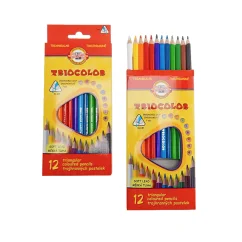 Koh-i-Noor pastelky 12 ks – trojhranné slabé, ergonomické
