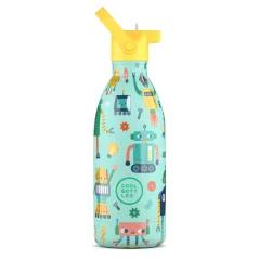 Detská termo fľaša z nerezovej ocele COOL BOTTLES Kids Short Circuit trojvrstvová 500 ml 3D