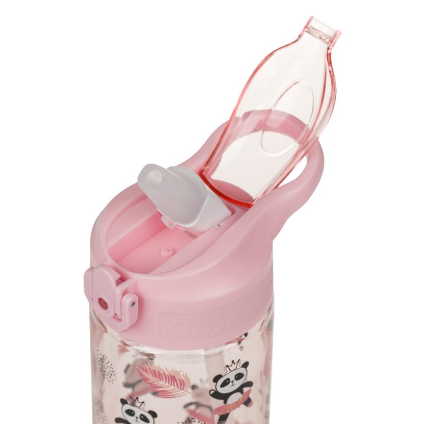 BAAGL Tritanová fľaša na nápoje so slamkou Panda, 500 ml - Baagl