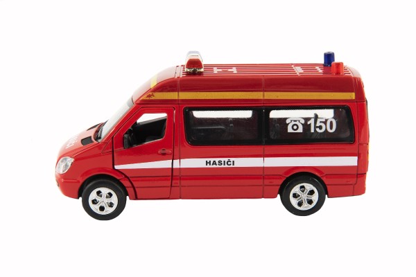 Auto hasiči na baterie se světlem se zvukem na zpětné natažení