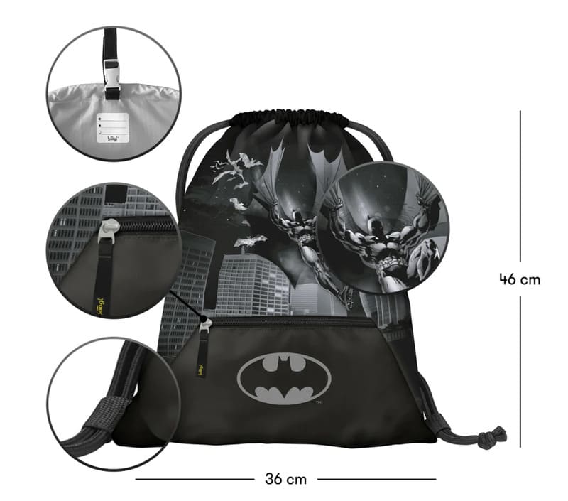 Školní aktovka v setu Baagl Zippy Batman Dark City - 3 díly