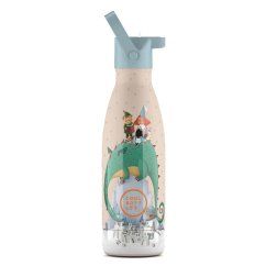 Dětská nerezová termolahev COOL BOTTLES Kids Dragon Dreams třívrstvá 350ml 3D