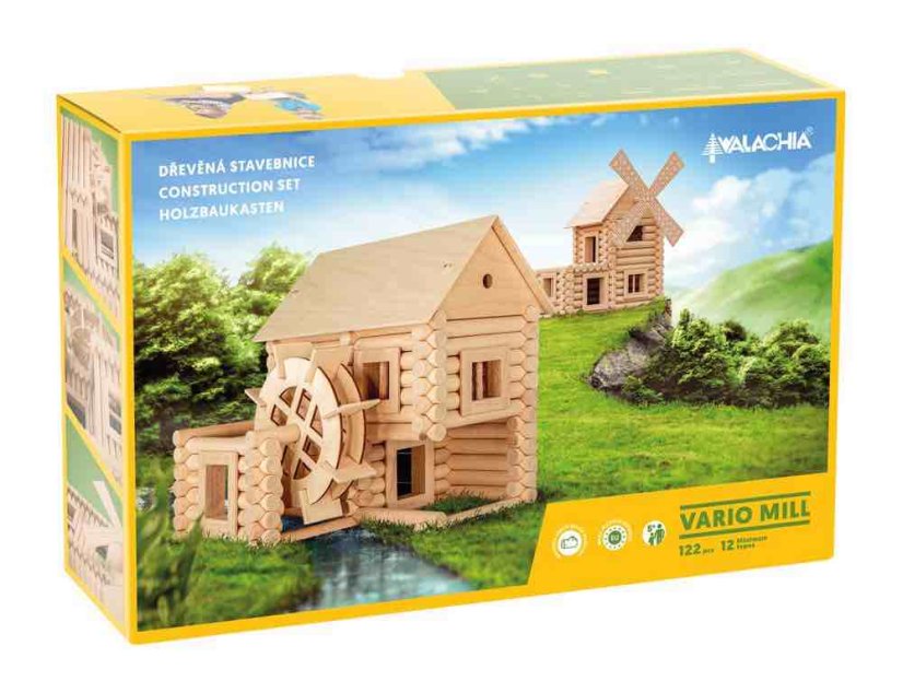 Dřevěná stavebnice Walachia Vario Mill 122 dílů