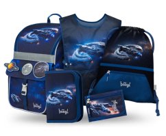 BAAGL SET 5 Zippy Vesmírná Loď: aktovka, penál, sáček, zástěra, peněženka - Baagl