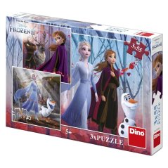 Puzzle 3v1 Ľadové kráľovstvo II - Frozen II 3×55 dielov