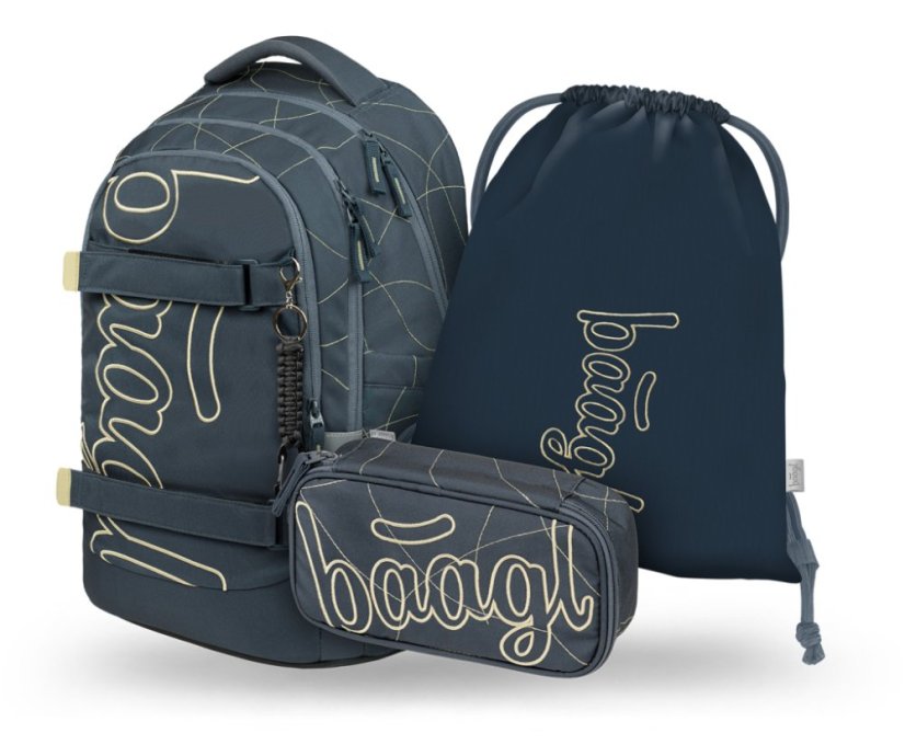 BAAGL SET 3 Skate Max Wave: batoh, penál, sáček GRS - Baagl