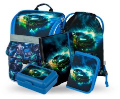 BAAGL 5 SET Zippy Závodné auto: aktovka, peračník, vrecko, dosky A4, box na desiatu
