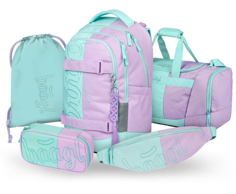 BAAGL SET 5 Skate max Sweet: batoh, penál, sáček, sportovní taška, ledvinka - Baagl