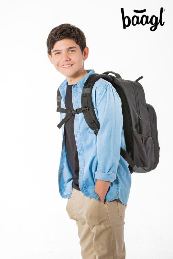 BAAGL 3 SET Coolmate Black: batoh, penál, sáček - Baagl