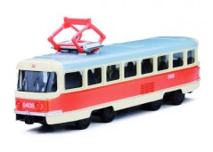 Tramvaj Tatra T3 česká kovová 16cm retro na zpětný chod v krabičce 20x8x6cm CZ design - Rappa
