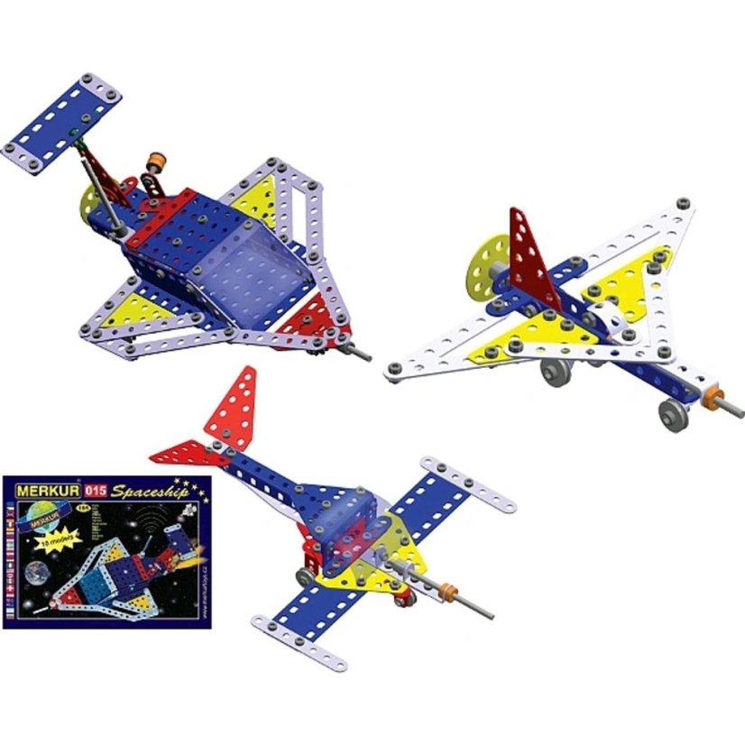Stavebnice Merkur 015 Raketoplán 10 modelů 195 ks