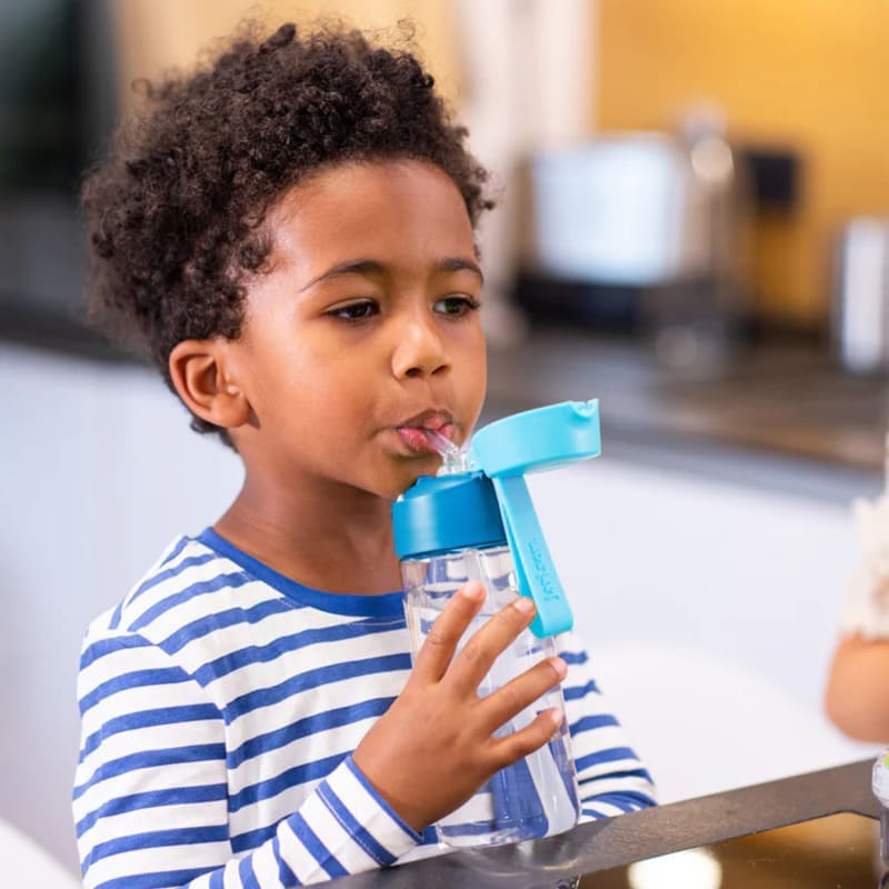 Dětská tritanová láhev na pití s brčkem JARLSON EMI Modrá 500 ml