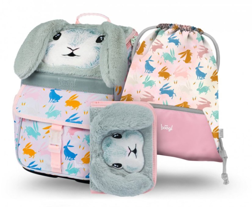 BAAGL 3 SET Zippy Bunny: aktovka, penál, sáček - Baagl