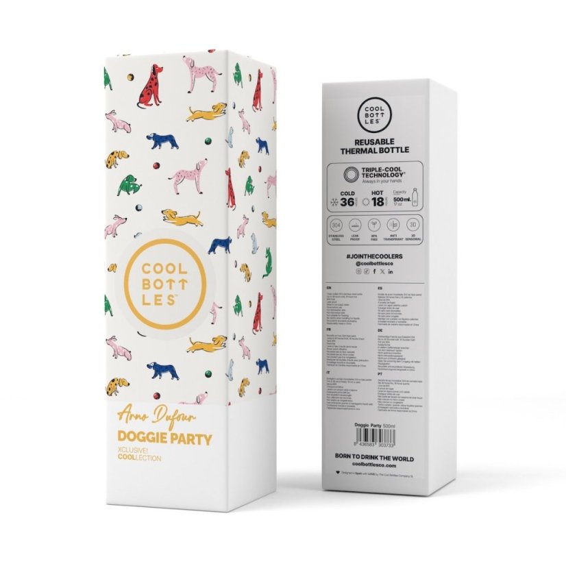 Nerezová termolahev Cool Bottles Xclusive! Doggie Party třívrstvá 500 ml