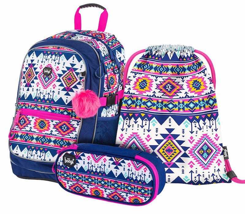 Školní batoh v setu Baagl Core Boho - 3 díly