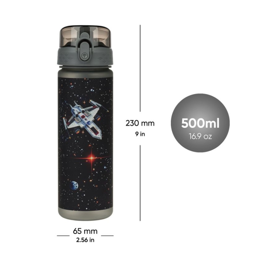 BAAGL Tritanová fľaša na nápoje Pixel Space, 500 ml - Baagl
