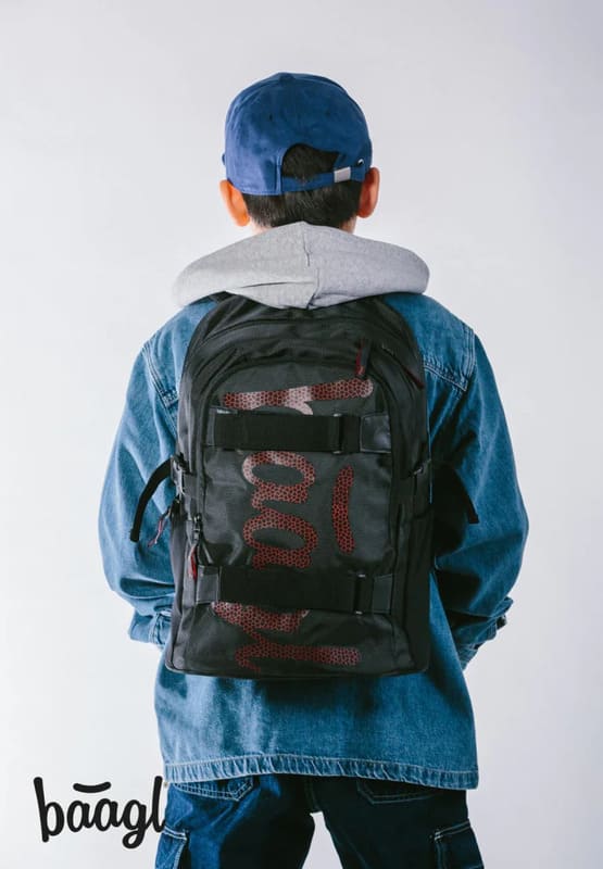 BAAGL 3 SET Skate Red: batoh, peračník, vrecko
