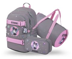 BAAGL SET 3 Skate Kuromi Grey: batoh, penál, sportovní taška GRS - Baagl