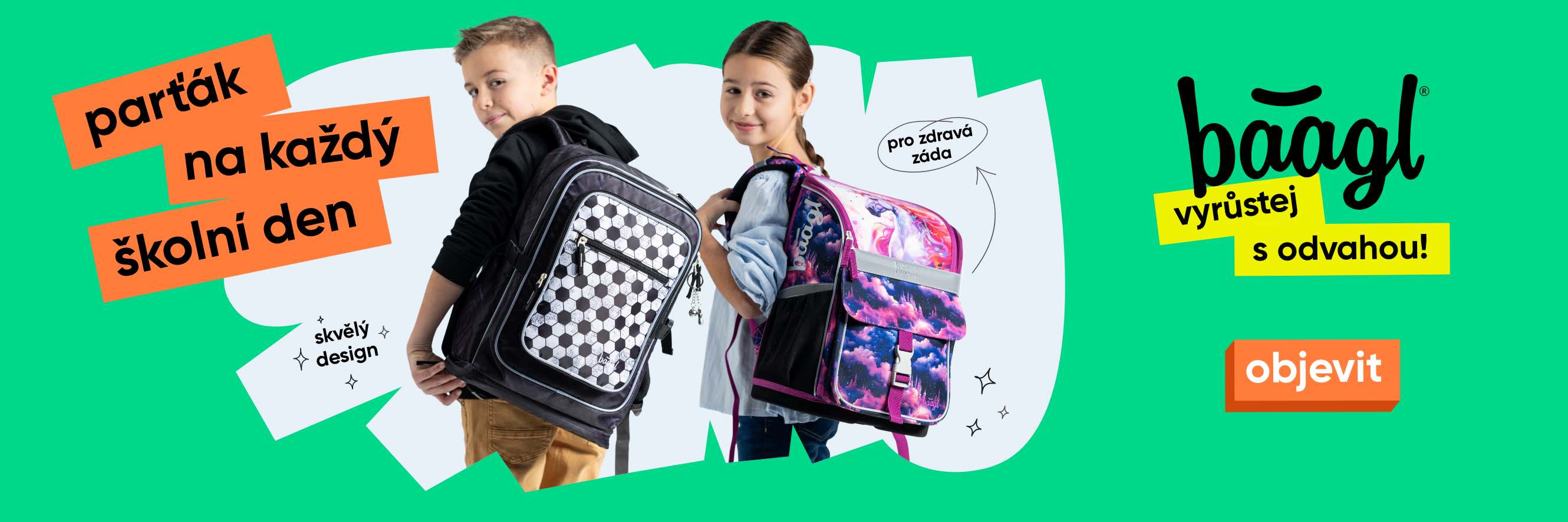 Nabídka školních aktovek, batohů a příslušenství Baagl