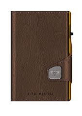 Vegan Bamboo peňaženka TRU VIRTU CLICK & SLIDE - Brown bark/Gold