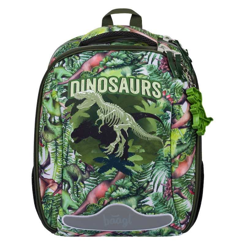 Školní aktovka v setu pro prvňáčky Baagl Shelly Dinosaurus - 5 dílů