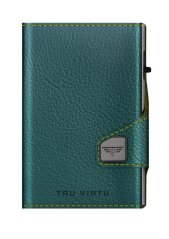 Vegan Bio Wine peňaženka TRU VIRTU CLICK & SLIDE - Green / Silver