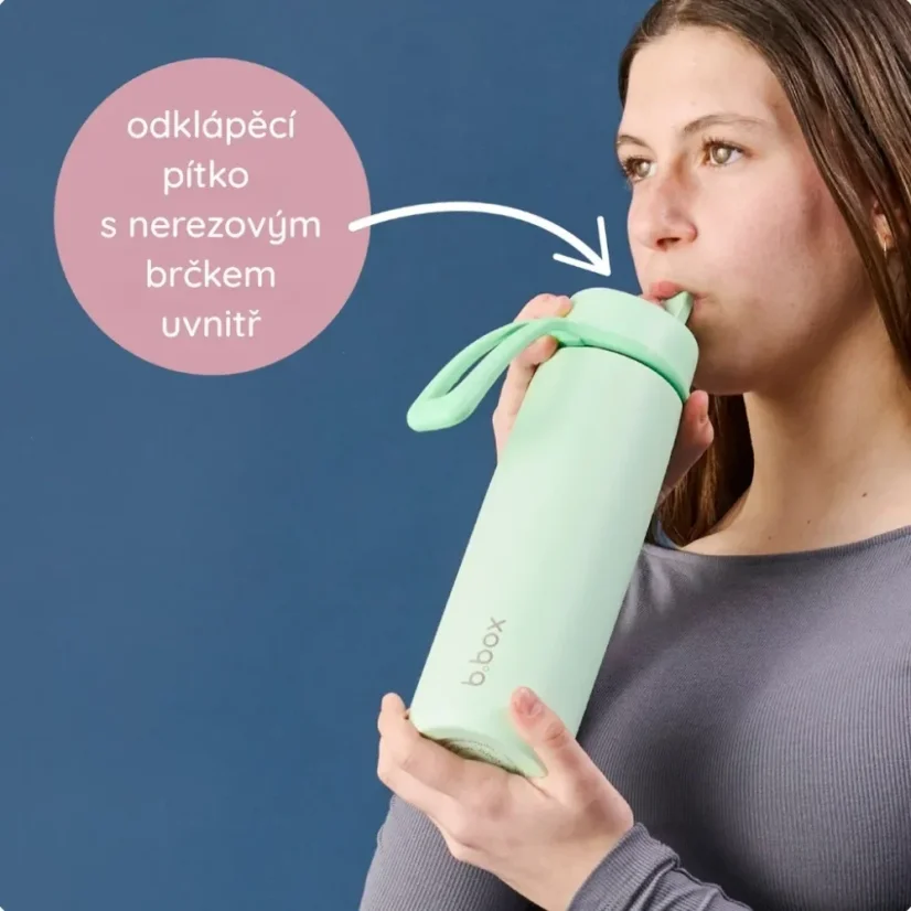 B.Box nerezová termofľaša so slamkou 690 ml - Olive