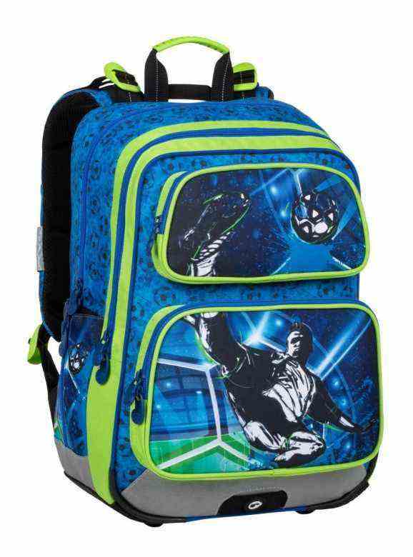 Školní batoh BAGMASTER GEN 20 B BLUE/GREEN/BLACK - fotbalista