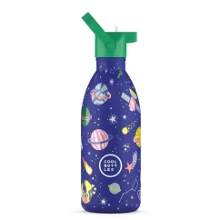 Detská termo fľaša z nerezovej ocele COOL BOTTLES Kids Stellar Journey trojvrstvová 500 ml 3D