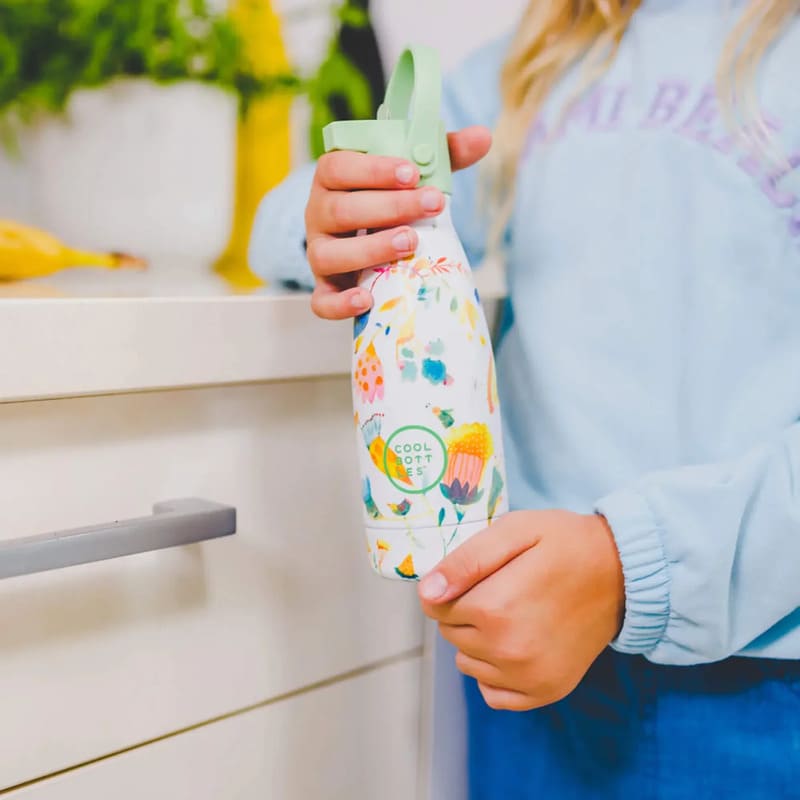 Dětská nerezová termolahev COOL BOTTLES Kids Spring Flowers třívrstvá 260ml 3D
