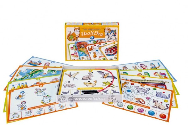 Školička 2 společenská hra na baterie v krabici 22x16x3cm - Voltik toys
