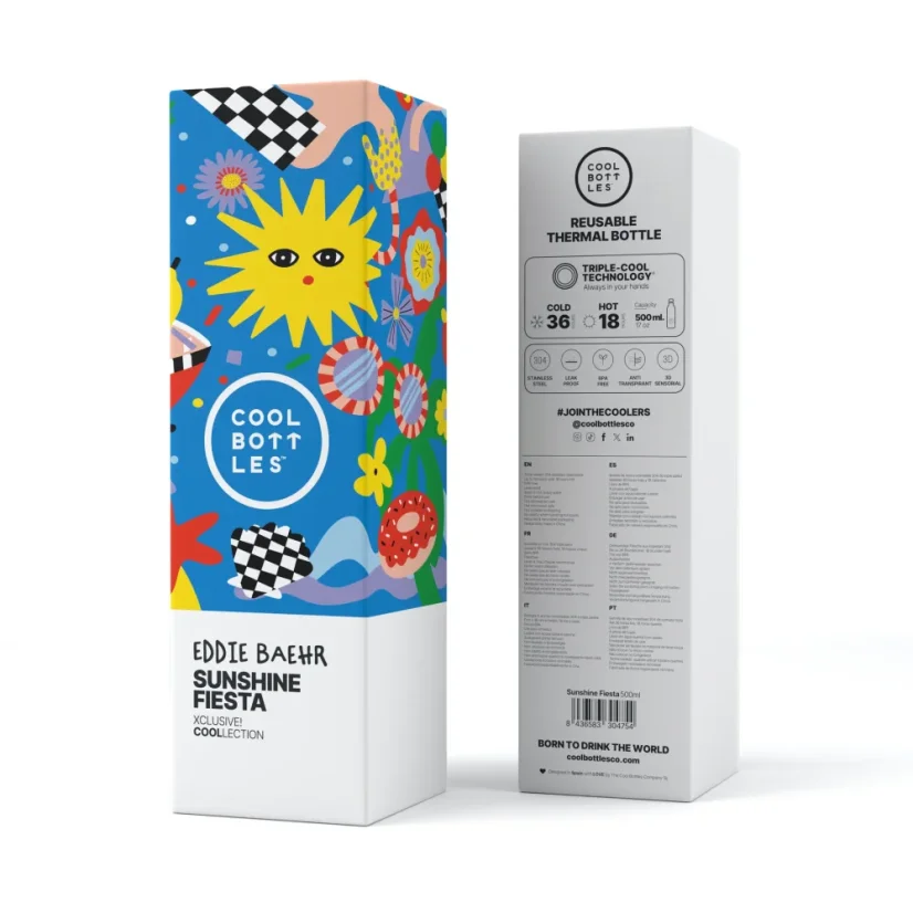 Nerezová termolahev Cool Bottles Xclusive! Sunshine Fiesta třívrstvá 500 ml