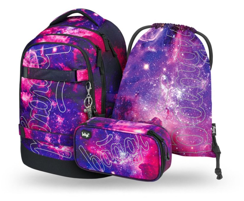 BAAGL SADA 3 Skate Max Galaxy: batoh, peračník, vrecko - Baagl