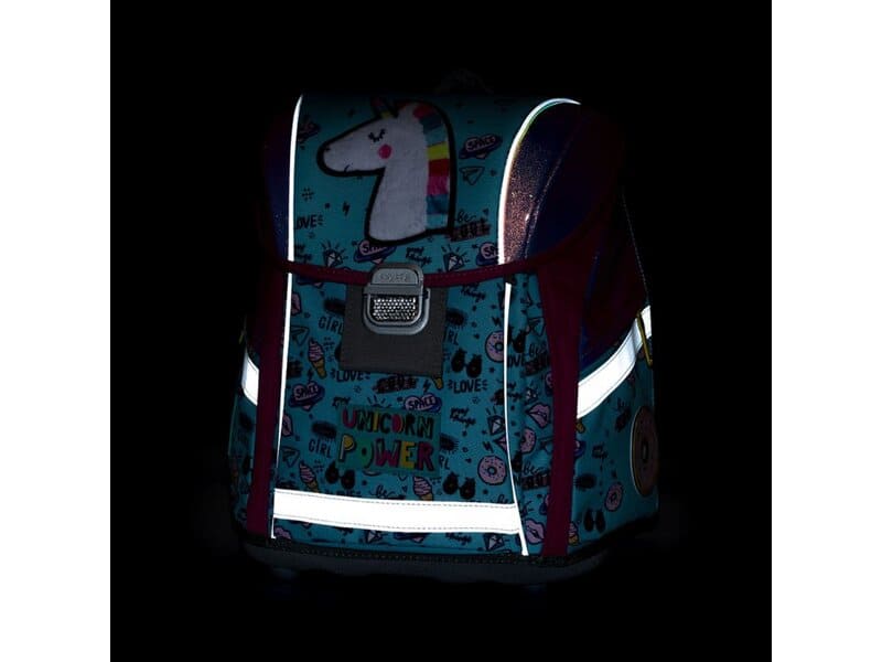 Školní aktovka v setu pro prvňáčky Oxybag PREMIUM LIGHT Unicorn iconic - 3 díly