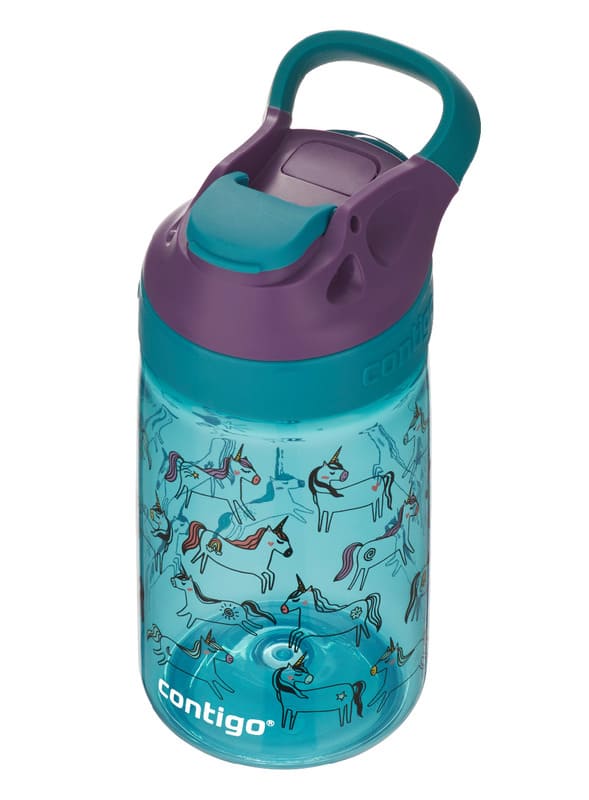 Dětská láhev na pití CONTIGO Autoseal Jessie 420 ml - azurová s jednorožci