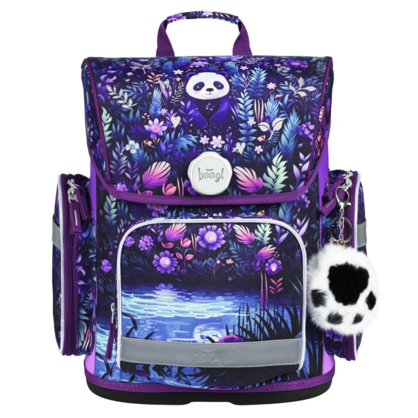 BAAGL SET 5 Ergo Jungle Panda: aktovka, penál, sáček, zástěra, peněženka - Baagl